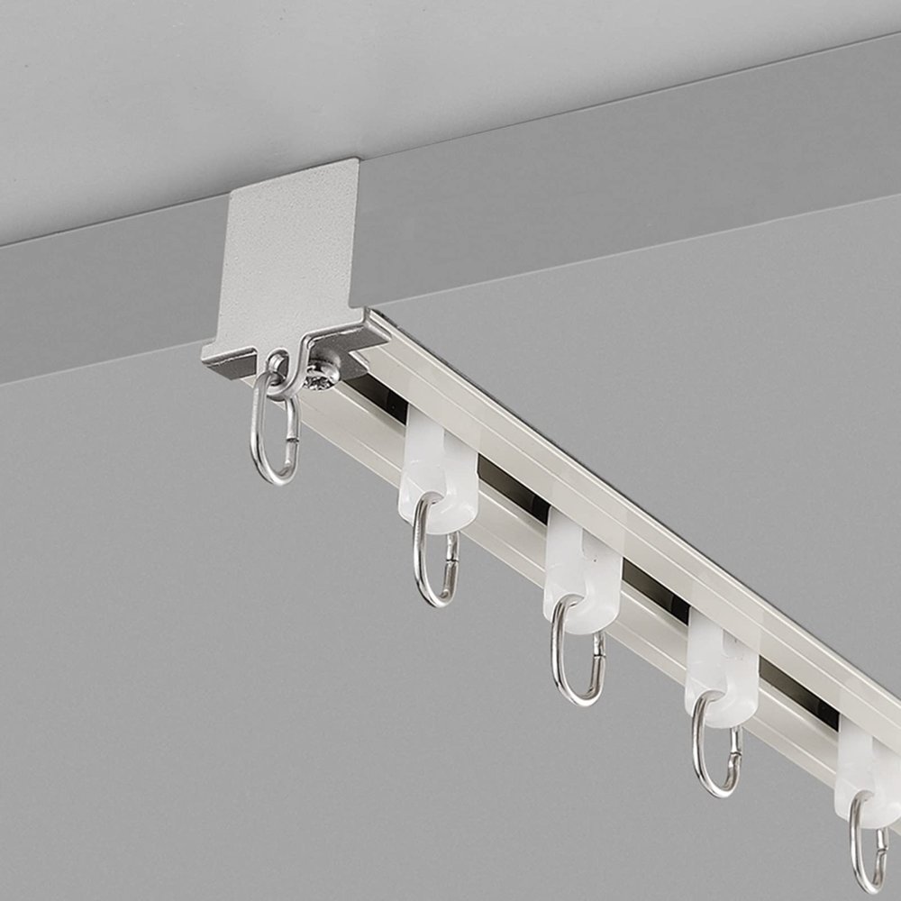 ZAQYCM Recessed Flexible Ceiling Curtain Track Room Divider, Metal Aluminum Curved Drapery Rod for Heavy Curtains/French Doors/Grommet Drapes/Nursery (Size : 9m/29.5ft)