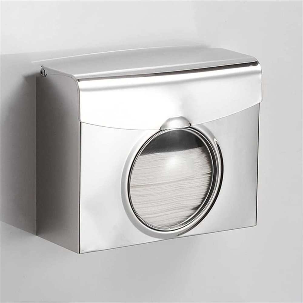 Kitchen Paper Towel Dispenser Wall Mounted Dual Dispensing Paper Towel Holder Stainless Steel Bathroom Toilet Tissue Dispenser (Color : C)