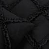 400 Thread Count, 3 PCS Diamond Ruffle Duvet/Quilt Cover Set with Zipper Closure (1 Diamond Duvet Cover and 2 Pillow Cover) 100% Egyptian Cotton, Comfy and Soft- Cal-King Size Black Solid view 3