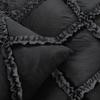 400 Thread Count, 3 PCS Diamond Ruffle Duvet/Quilt Cover Set with Zipper Closure (1 Diamond Duvet Cover and 2 Pillow Cover) 100% Egyptian Cotton, Comfy and Soft- Cal-King Size Dark Grey Solid view 3