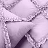 400 Thread Count, 3 PCS Diamond Ruffle Duvet/Quilt Cover Set with Zipper Closure (1 Diamond Duvet Cover and 2 Pillow Cover) 100% Egyptian Cotton, Comfy and Soft- Cal-King Size Lavender Solid view 3