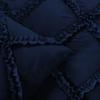 400 Thread Count, 3 PCS Diamond Ruffle Duvet/Quilt Cover Set with Zipper Closure (1 Diamond Duvet Cover and 2 Pillow Cover) 100% Egyptian Cotton, Comfy and Soft- Cal-King Size Navy Blue Solid view 3