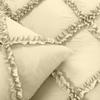 400 Thread Count, 3 PCS Diamond Ruffle Duvet/Quilt Cover Set with Zipper Closure (1 Diamond Duvet Cover and 2 Pillow Cover) 100% Egyptian Cotton, Comfy and Soft- Cal-King Size Ivory Solid view 3