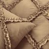 400 Thread Count, 3 PCS Diamond Ruffle Duvet/Quilt Cover Set with Zipper Closure (1 Diamond Duvet Cover and 2 Pillow Cover) 100% Egyptian Cotton, Comfy and Soft- Super King Size Taupe Solid view 3