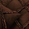 400 Thread Count, 3 PCS Diamond Ruffle Duvet/Quilt Cover Set with Zipper Closure (1 Diamond Duvet Cover and 2 Pillow Cover) 100% Egyptian Cotton, Comfy and Soft- Cal-King Size Chocolate Solid view 3