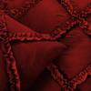 400 Thread Count, 3 PCS Diamond Ruffle Duvet/Quilt Cover Set with Zipper Closure (1 Diamond Duvet Cover and 2 Pillow Cover) 100% Egyptian Cotton, Comfy and Soft- Cal-King Size Burgandy Solid view 3