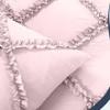 400 Thread Count, 3 PCS Diamond Ruffle Duvet/Quilt Cover Set with Zipper Closure (1 Diamond Duvet Cover and 2 Pillow Cover) 100% Egyptian Cotton, Comfy and Soft- Cal-King Size Pink Solid view 3