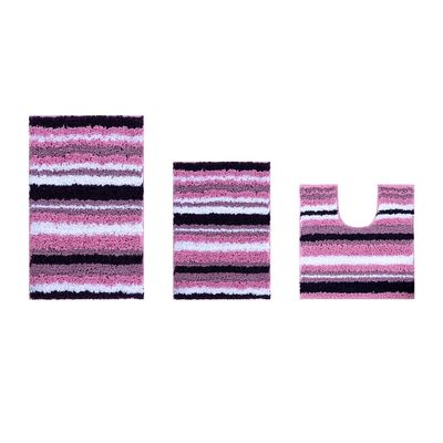 Better Trends Griffie Collection 100% Polyester Tufted Bath Rug, 3 PC Set (17" x 24" | 20" x 20" | 20" x 32"), Purple