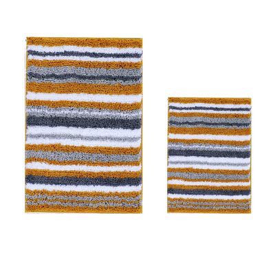 Better Trends Griffie Collection 100% Polyester Tufted Bath Rug, 2 PC Set (17" x 24" | 24" x 36"), Yellow