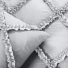 400 Thread Count, 3 PCS Diamond Ruffle Duvet/Quilt Cover Set with Zipper Closure (1 Diamond Duvet Cover and 2 Pillow Cover) 100% Egyptian Cotton, Comfy and Soft- Cal-King Size Light Grey Solid view 3