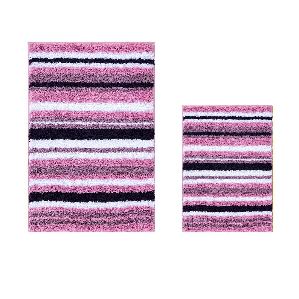 Better Trends Griffie Collection 100% Polyester Tufted Bath Rug, 2 PC Set (17" x 24" | 24" x 36"), Purple