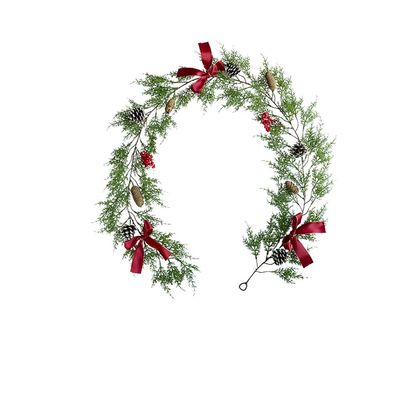 Alipher Christmas Garland Artificial Pine Needle Garland Christmas Decoration Garland Handmade Christmas Teardrop Swag Christmas Wreath for Christmas Decor (Swag)