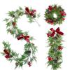 Alipher Christmas Garland Artificial Pine Needle Garland Christmas Decoration Garland Handmade Christmas Teardrop Swag Christmas Wreath for Christmas Decor (Swag) view 3