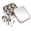 Anjali Enterprises Stainless Steel Square Classic Spice Box Masala Dabba with Nine Inner Cups and Spoon Food9 Partition 21 X 5 cm Small Red view 1