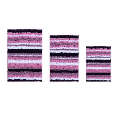 Better Trends Griffie Collection 100% Polyester Tufted Bath Rug, 3 PC Set (17" x 24" | 20" x 32" | 24" x 36"), Purple