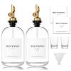 HomeFeel Mouthwash Dispenser for Bathroom, 12.7 oz, 2 Pack - Glass Mouthwash Bottle with 304 Stainless Steel Spout & Minimalist Labels, Style Mouthwash Container, Gold view 1