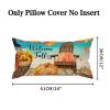 Beach House Decor Lumbar Throw Pillow Covers 12x24 Farmhouse Rectangle Welcome Fall Beach Theme Autumn Harvest Pumpkin Sunflower Cushion Covers Canvas Pillow Case Fall Decor for Couch Sofa view 2