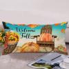 Beach House Decor Lumbar Throw Pillow Covers 12x24 Farmhouse Rectangle Welcome Fall Beach Theme Autumn Harvest Pumpkin Sunflower Cushion Covers Canvas Pillow Case Fall Decor for Couch Sofa view 3