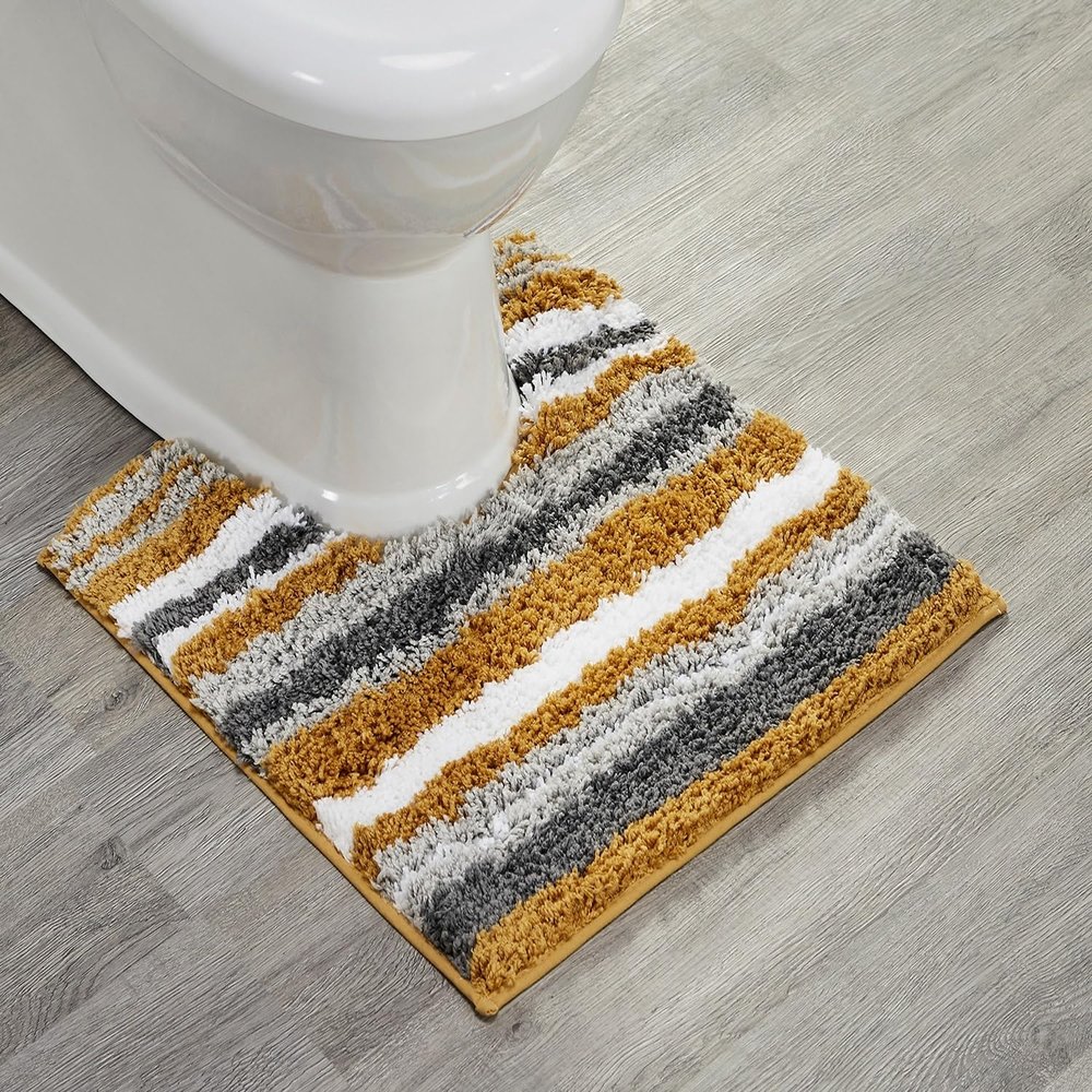 Better Trends Griffie Collection 100% Polyester Tufted Bath Rug, 3 PC Set (20" x 20" | 20" x 32" | 20" x 60"), Yellow