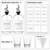 HomeFeel Mouthwash Dispenser for Bathroom, 12.7 oz, 2 Pack - Glass Mouthwash Bottle with 304 Stainless Steel Spout & Minimalist Labels, Style Mouthwash Container, Silver view 3