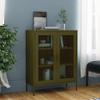 GOLINPEILO Metal Storage Cabinet Steel Storage Cabinets with 2 mesh Doors and 2 Adjustable Shelves, Steel Sideboard Cabinet Storage for Home Storage, Office, Living Room 31.5"x13.8"x40" Olive Green view 1