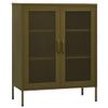 GOLINPEILO Metal Storage Cabinet Steel Storage Cabinets with 2 mesh Doors and 2 Adjustable Shelves, Steel Sideboard Cabinet Storage for Home Storage, Office, Living Room 31.5"x13.8"x40" Olive Green view 2