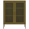 GOLINPEILO Metal Storage Cabinet Steel Storage Cabinets with 2 mesh Doors and 2 Adjustable Shelves, Steel Sideboard Cabinet Storage for Home Storage, Office, Living Room 31.5"x13.8"x40" Olive Green view 3
