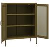 GOLINPEILO Metal Storage Cabinet Steel Storage Cabinets with 2 mesh Doors and 2 Adjustable Shelves, Steel Sideboard Cabinet Storage for Home Storage, Office, Living Room 31.5"x13.8"x40" Olive Green view 4