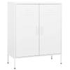 GOLINPEILO Metal Storage Cabinet Steel Storage Cabinets with 2 Adjustable Shelves and 2 Doors, Steel Counter Height Cabinet for Home Storage, Office, Garage and Utility Room 31.5" x 13.8" x 40" White view 1
