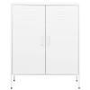 GOLINPEILO Metal Storage Cabinet Steel Storage Cabinets with 2 Adjustable Shelves and 2 Doors, Steel Counter Height Cabinet for Home Storage, Office, Garage and Utility Room 31.5" x 13.8" x 40" White view 3