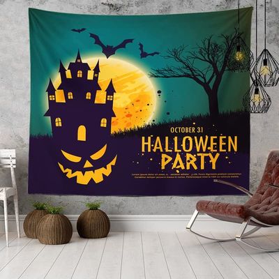 BCPPO Halloween Decorative Tapestry, Halloween Living Room Bedroom Doors Wall Decor Aesthetic Tapestry (Color : F, Size : 230X180CM)