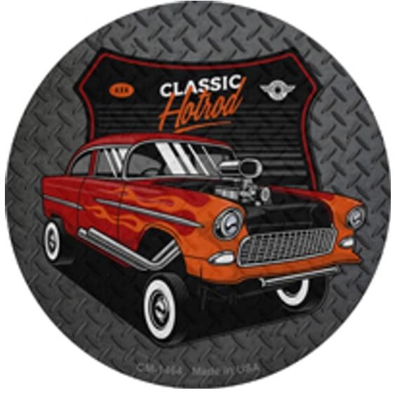Lifted Orange Hotrod Novelty Round Coasters Set of 4
