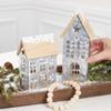 Factory Direct Craft Set of 2 Snowy Metal Saltbox Houses for Christmas Village Displays and Home Decor view 3
