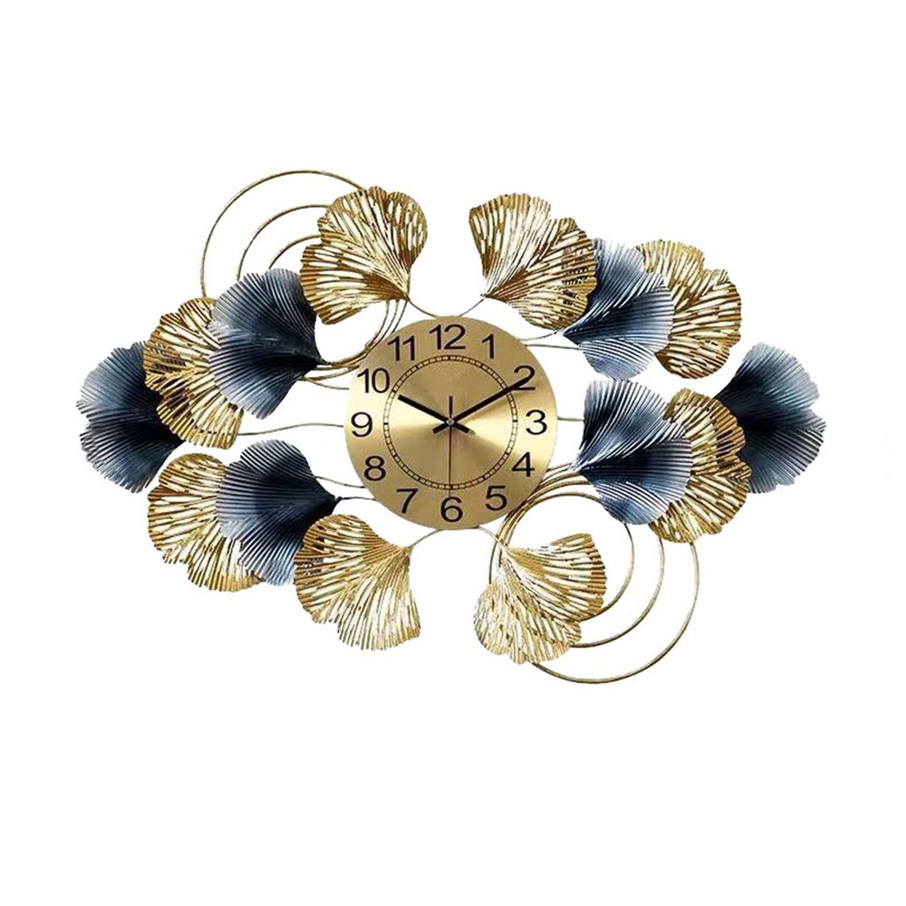 Jayiaine Wall Clock, 29.5 in Large Iron Home Wall Decor Wall Hanging Quartz Clock Mute Clock for Home Dining Room School Office Hotels Living Room Bedroom,Gold