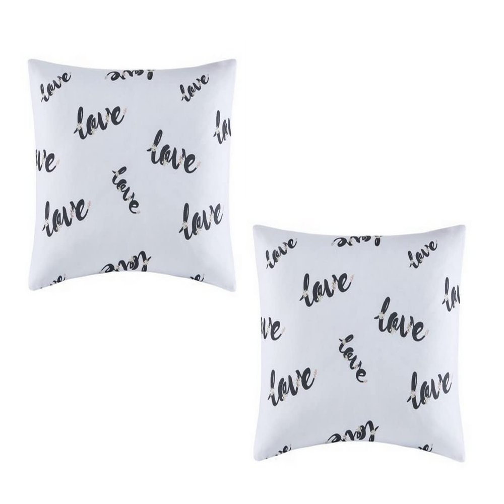 2 Love Print Toddler Travel Pillow Cover 15" x 20" with Zipper Closure Small Rectangle Pillow Case