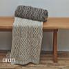 Aran Woollen Mills Carraig Donn Irish Cable Knit Blanket Celtic Throw - 100% Merino Wool Made in Ireland 40"x 55" (102 x 140 cm) (Light Brown) view 2