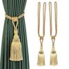2 Pack Curtain Tassel Tie Home Decor Curtain Holder Buckle Rope Curtain Ball for Living Room Bedroom Accessories,Black,4pcs view 4