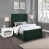 Meridian Furniture OliverGreen-F Oliver Collection Modern | Contemporary Boucle Fabric Upholstered Full Bed with Solid Wood Black Wire Brush Finish, 58.5" W x 82.5" D x 56.5" H, Green, Full view 2