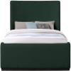 Meridian Furniture OliverGreen-F Oliver Collection Modern | Contemporary Boucle Fabric Upholstered Full Bed with Solid Wood Black Wire Brush Finish, 58.5" W x 82.5" D x 56.5" H, Green, Full view 4