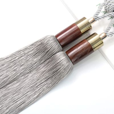 Light Luxury Curtain Hanging Ball Curtain Tieback Tassel Bandages Curtain Accessories,Grey,4pcs