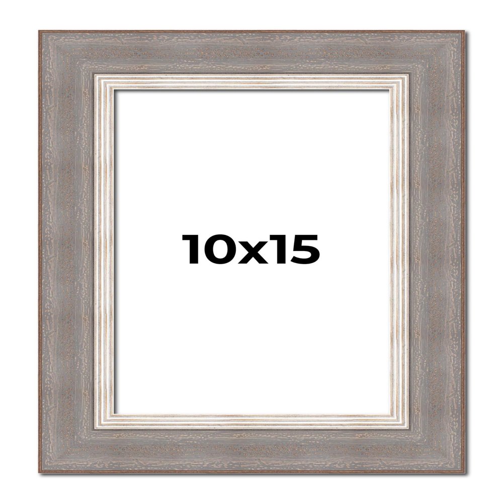 10x15 Frame Grey Real Wood Picture Frame Width 2.75 Inches | Interior Frame Depth 0.5 Inches | Linus Contemporary Photo Frame Complete with UV Acrylic, Foam Board Backing & Hanging Hardware