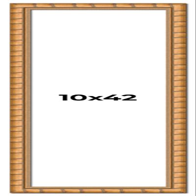 10x42 Frame Gold Real Wood Picture Frame Width 1.5 Inches | Interior Frame Depth 0.5 Inches | Bhutan Bamboo Photo Frame Complete with UV Acrylic, Foam Board Backing & Hanging Hardware