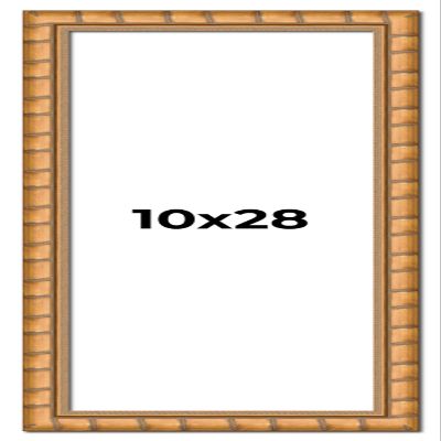 10x28 Frame Gold Real Wood Picture Frame Width 1.5 Inches | Interior Frame Depth 0.5 Inches | Bhutan Bamboo Photo Frame Complete with UV Acrylic, Foam Board Backing & Hanging Hardware