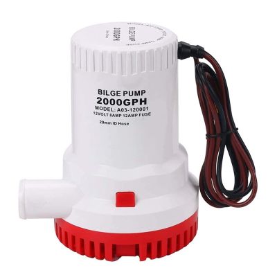 wrtgerht Mini Power Small Pump 12V 2000GPH Non-Automatic Anti-Airlock Protection Submersible Marine Boat Bilge Pump Water Pump