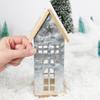 Factory Direct Craft Snowy Metal Saltbox House for Christmas Village Displays and Home Decor view 4
