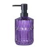 TISUZXCV Diamond Design 12 Oz Purple Glass Soap Dispenser,Refillable Lotion Soap Dispenser for Bathroom, Kitchen, Hand Soap, Dish Soap,Shampoo, Ideal for Bathroom Countertop. (Purple) view 1
