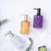 TISUZXCV Diamond Design 12 Oz Purple Glass Soap Dispenser,Refillable Lotion Soap Dispenser for Bathroom, Kitchen, Hand Soap, Dish Soap,Shampoo, Ideal for Bathroom Countertop. (Purple) view 3