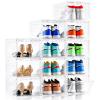 Clemate Upgraded X-Large Shoe Organizer,Shoe Storage Organizer,12 Pack,Shoe Box Clear Plastic Stackable,Drop Front Shoe Box with Clear Door, Shoe Containers For Sneaker Display,Fit up to US Size13 view 1