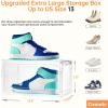 Clemate Upgraded X-Large Shoe Organizer,Shoe Storage Organizer,12 Pack,Shoe Box Clear Plastic Stackable,Drop Front Shoe Box with Clear Door, Shoe Containers For Sneaker Display,Fit up to US Size13 view 4