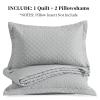 HOMBYS 3 Piece Oversized King Quilt Set Bedspread 128x120 Reversible Lightweight Coverlet Summer Comforter Set (Super King Plus(128x120), Light Grey) view 4